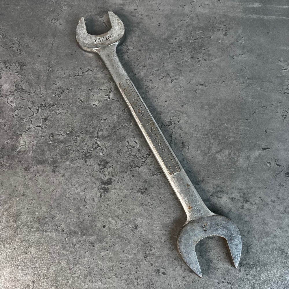 Craftsman 15/16 x 1 Inch Open End Wrench‎ Forged in USA V Series VTG Hand Tool